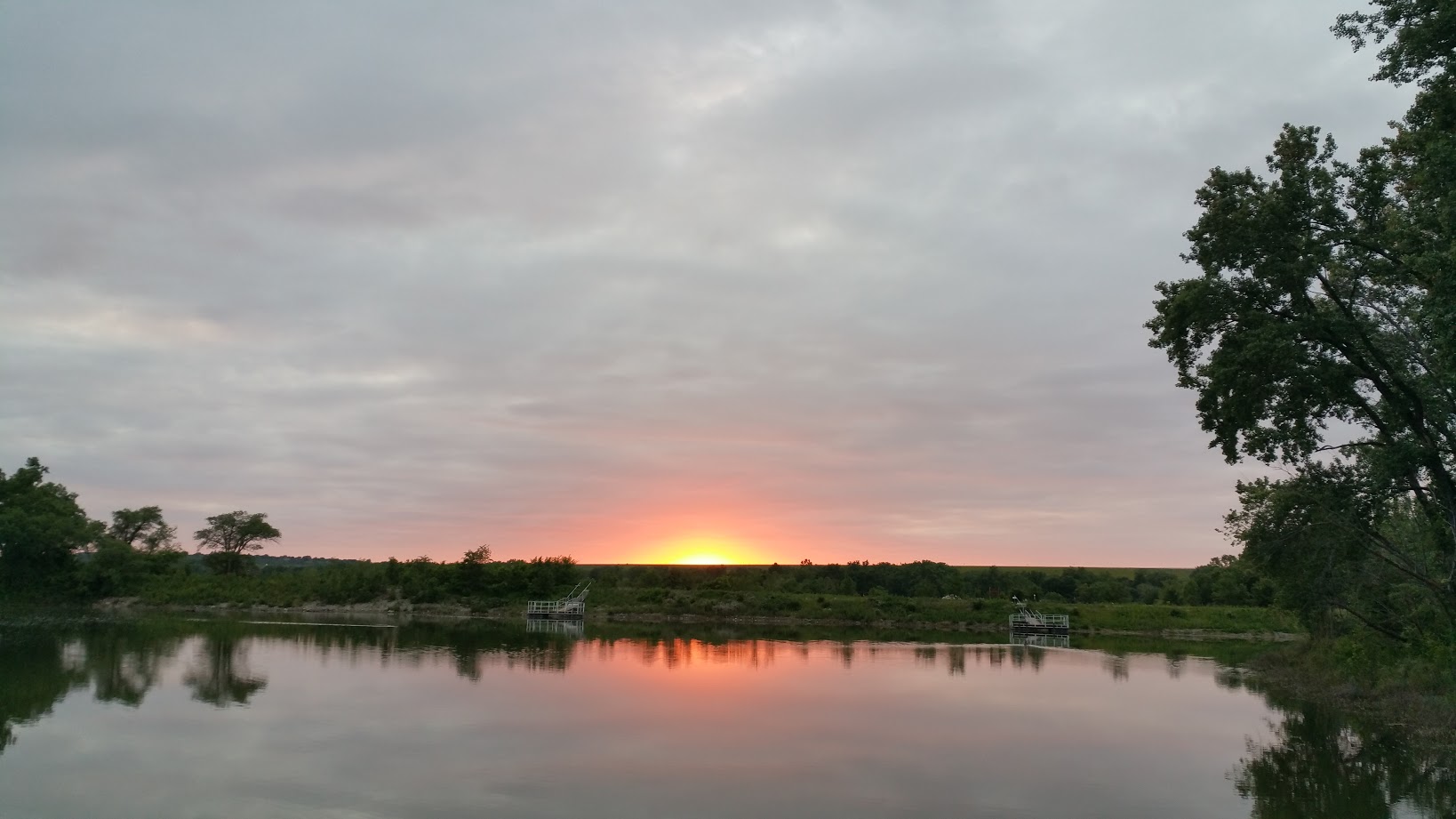 Kansas Sunset on Pond